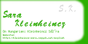 sara kleinheincz business card